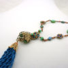Back of Serena Tassel Necklace, showing how component is attached with hand-beaded