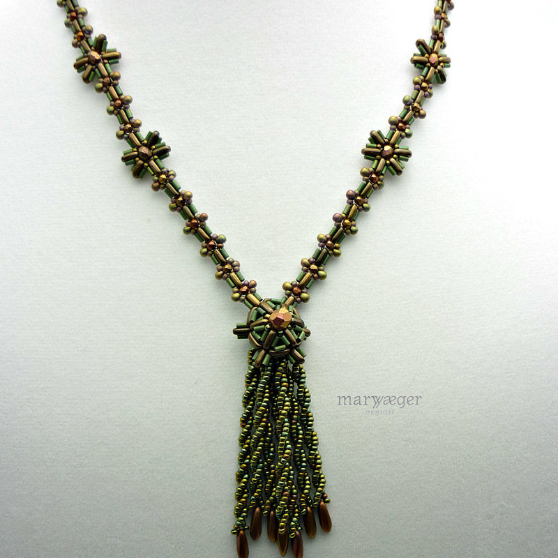 Mossy Green Tassel Necklace