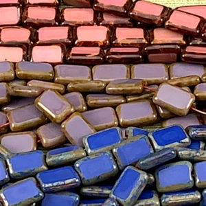 Czech glass tablecut rectangle beads