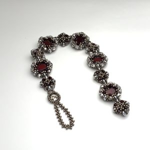 Tierra Beaded Bracelet in Red and Silver